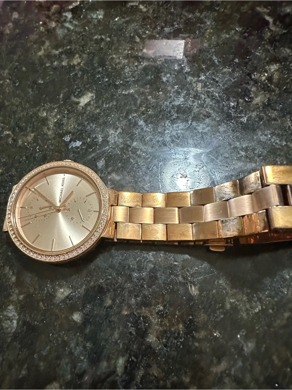 Michael Kors Rose Gold Tone Crystal-Trim Bracelet Watch $30